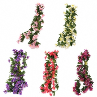 1 Svazek Umělé Květiny Z Hedvábí Lilie Vinná Girlanda Domácí Závěsné Svatební Dekorace