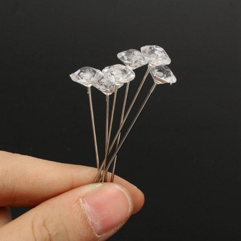 100ks Čiré Diamante Květiny Jehlice Svatební Kytice Potřeby Diamond Corsage Květinářství Craft
