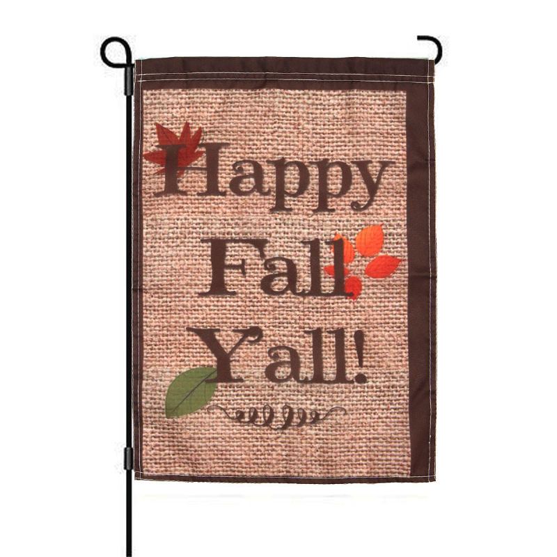18''x12.5'' Happy Fall Yall Podzimní Polyesterový Dům Sváteční Dekorace Zahradní Vlajka