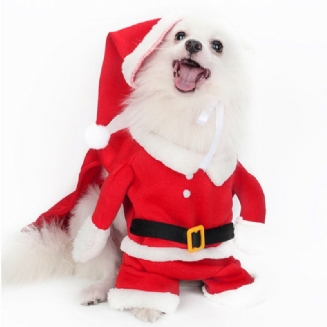 2023 Vánoční Kostýmy Pro Psy S Kloboukem Vtipný Kostým Santa Claus Pro Psy Zimní Zateplené Kabáty Oblečení Pro Psy