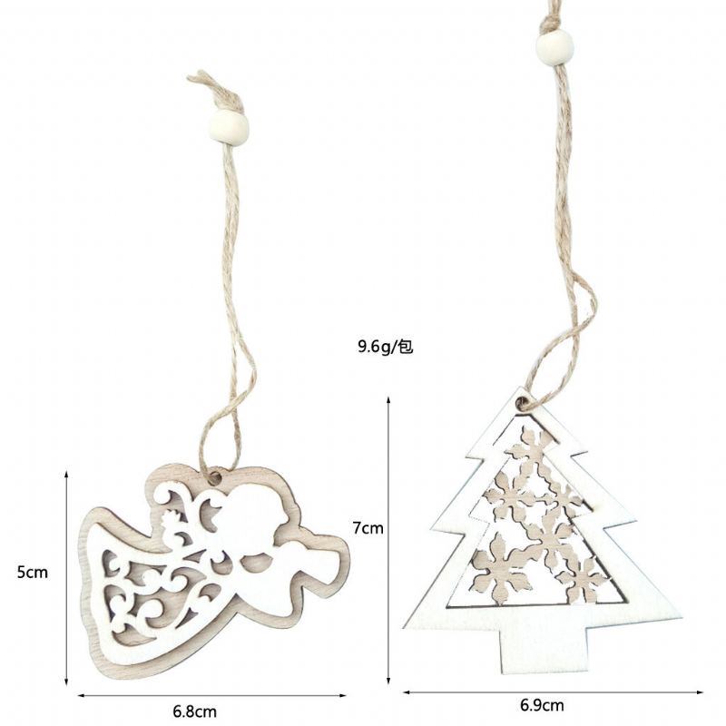 2ks Přívěsky Na Vánoční Stromek Z Přírodního Dřeva Závěsné Ozdoby Řemesla Dárky Vánoce Nový Rok Party Dekorace Domácí