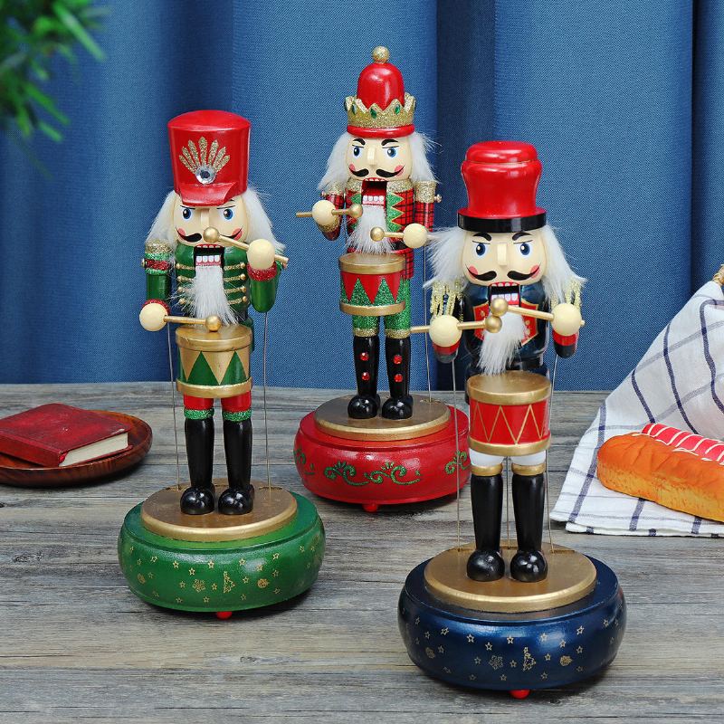 32cm Wooden Guard Louskáček Voják Hračka Music Box Vánoční Dekorace Dárek