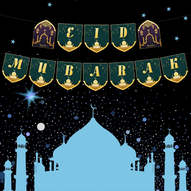 37ks/sada Eid Ramadan Mubarak Pentagram Baner Party Fólie Balónky Home Decor