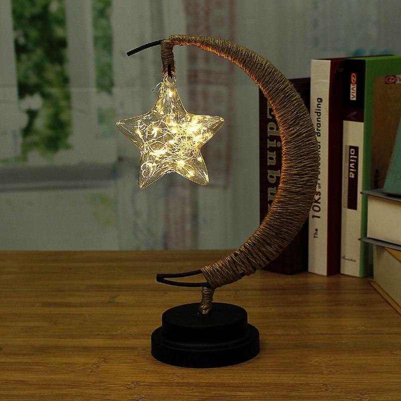 3d Battery Star Night Light Glass Led Home Party Lampa Přání K Vánocům