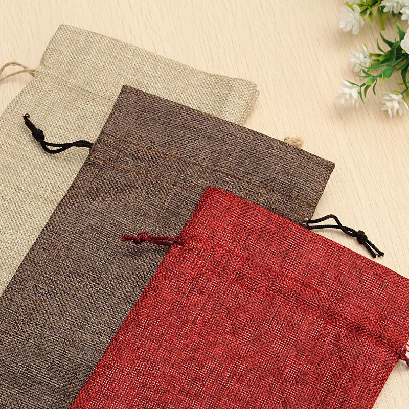 5ks Přírodní Jutová Pytlovina Vintage Svatební Dárky Hessian Wine Bottle Bags