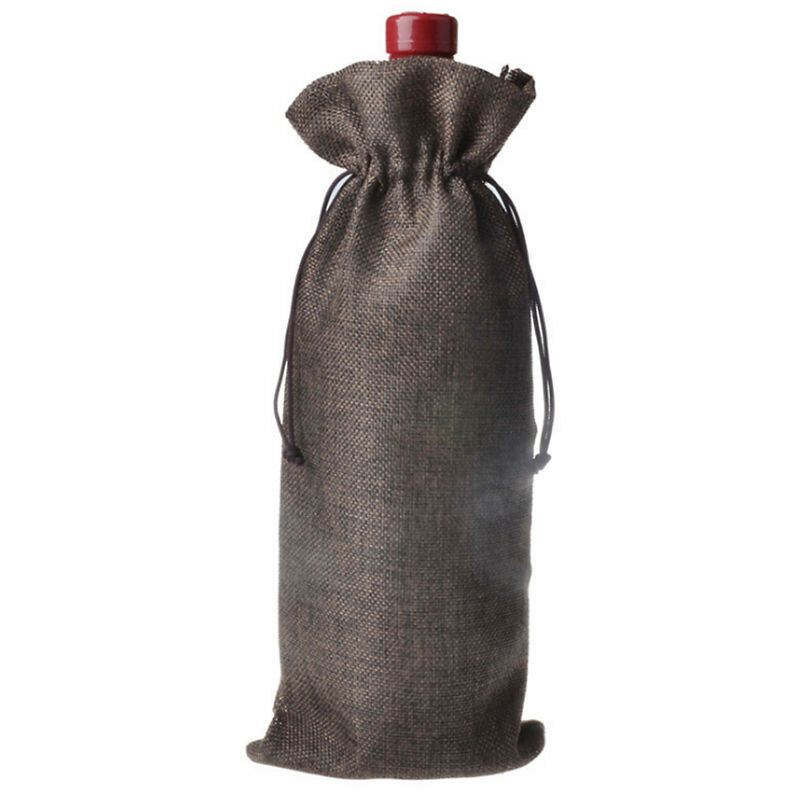 5ks Přírodní Jutová Pytlovina Vintage Svatební Dárky Hessian Wine Bottle Bags