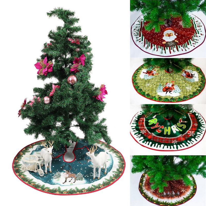 90cm Vánoční Sukně Santa Tree Ornament Podložka Na Šaty Border Party Dekorace
