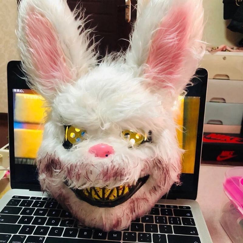 Bloody Killer Rabbit Bear Mask Strašidelná Halloweenská Maska Halloween Plyšová Cosplay Hororová