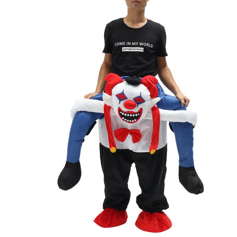 Ďábelský Klaun Unisex Trpaslík Carry Me Fancy Piggy Back Ride On Dress Maskot Kostým Společenské Kalhoty