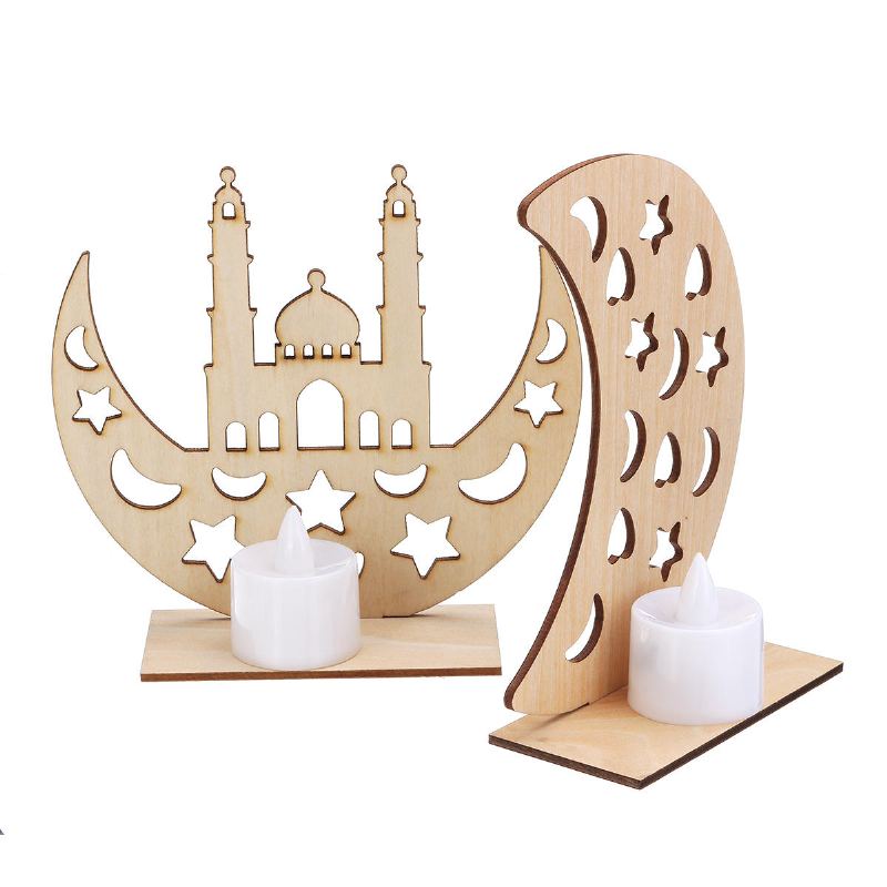 Dřevěná Lampa Diy Islámský Palác Led Dekorace Stolní Dárky Pro Eid Mubarak