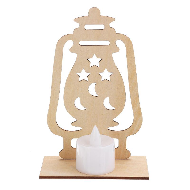 Dřevěná Lampa Diy Islámský Palác Led Dekorace Stolní Dárky Pro Eid Mubarak