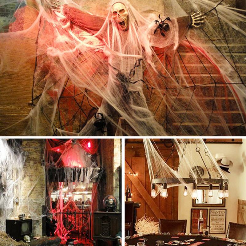 Halloween Decor Pavučina Party Potřeby Strašidelná Hororová Rekvizita Venkovní Vnitřní Dekorace Závěs Pro Bar Haunted House