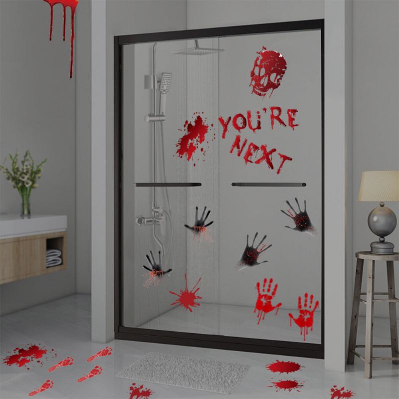 Halloween Diy Nálepky Na Okno Na Ledničku Horror Děsivé Rekvizity Dekorace Party Potřeby