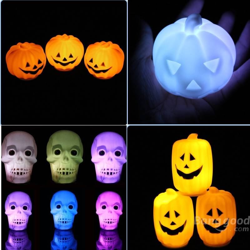 Halloween Led Pumpking Skull Lamp Light Party Dekorace