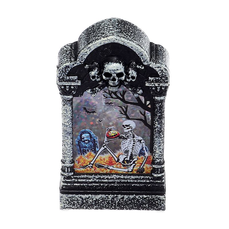 Halloweenská Led Světelná Lampa Skeleton Tombstone Castle Plastová Rekvizita Party Dárková Stolní