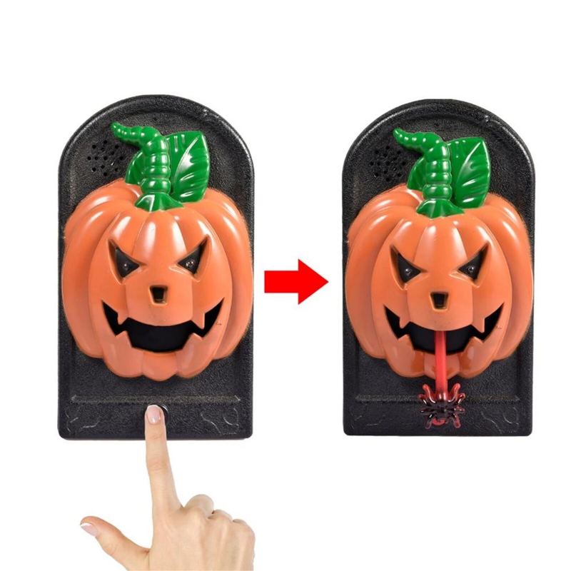 Halloweenský Zvonek Zářící Znějící Hororová Hračka Na Uvítanou Zavěšení Na Dveře Dekorace Lebky Hororové Rekvizity Závěsný