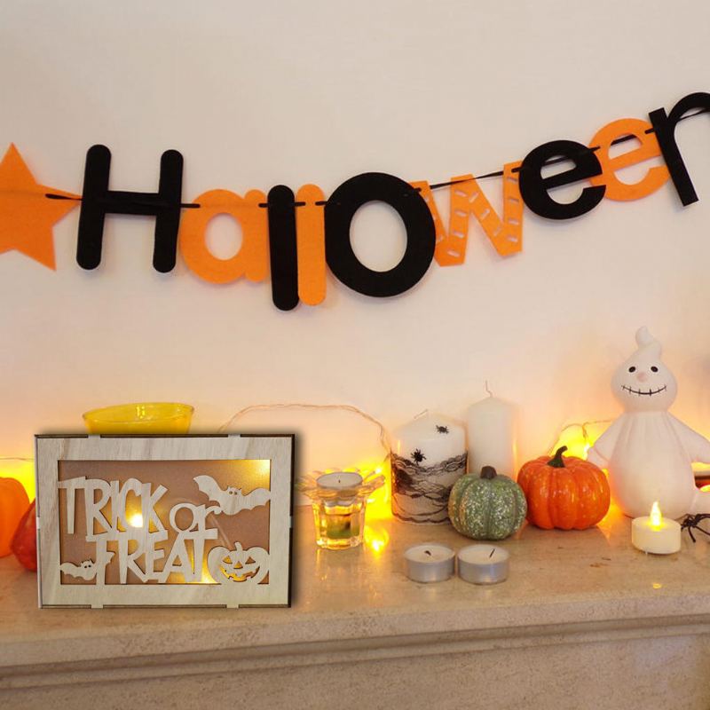 Jm01501 Halloween Trick Or Treat Pattern Led Světelná Nástěnná Lampa Pro Halloweenskou Dekorační Párty