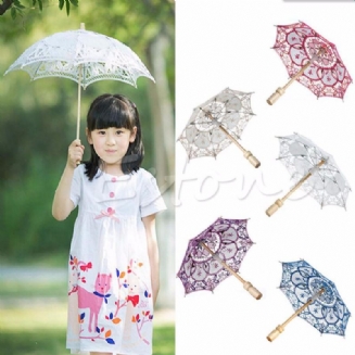 Krajka Vyšívaný Deštník Elegance Slunečník Pro Party Svatební Dekorace