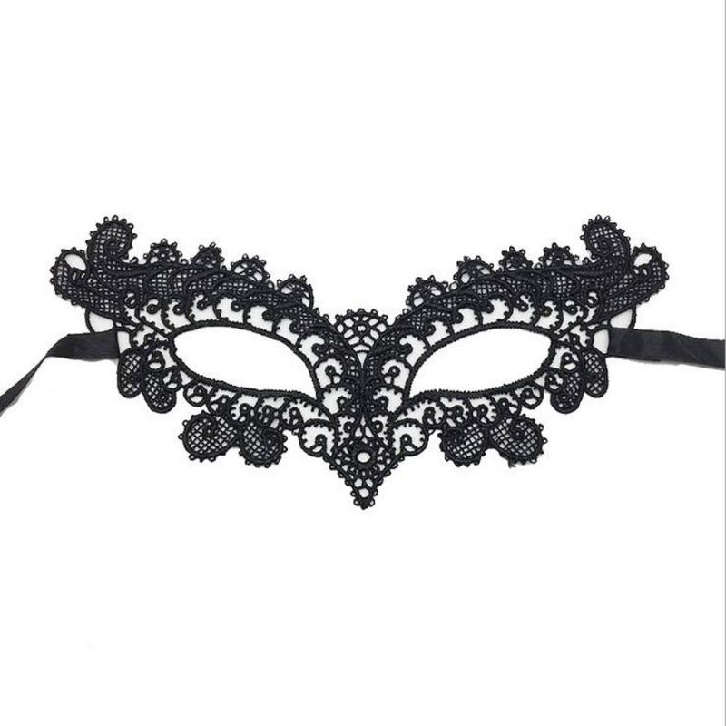 Lace Women Maska Na Obličej Masquerade Party Ples Prom Halloween Costume Masky Na Oči - Černá