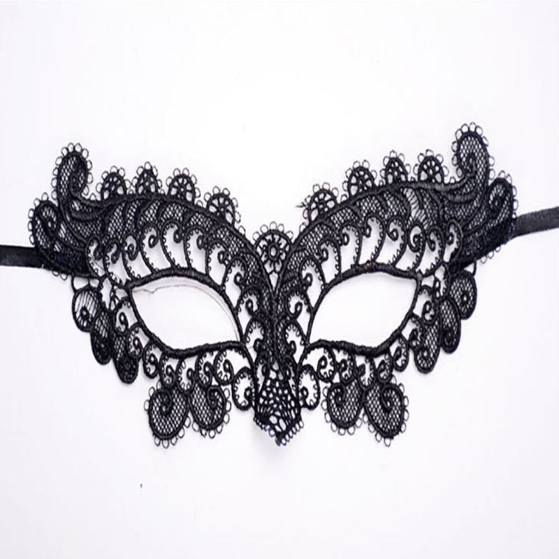 Lace Women Maska Na Obličej Masquerade Party Ples Prom Halloween Costume Masky Na Oči - Černá