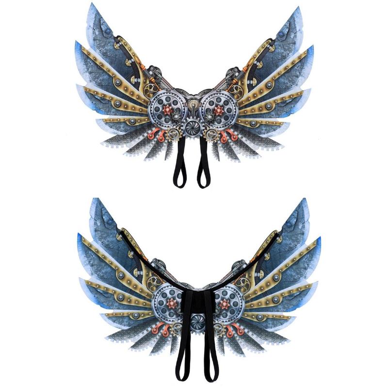 Mardi Gras Steampunk Gear Wings Cosplay Karnevalová Párty Unisex Kostýmové Rekvizity Křídel