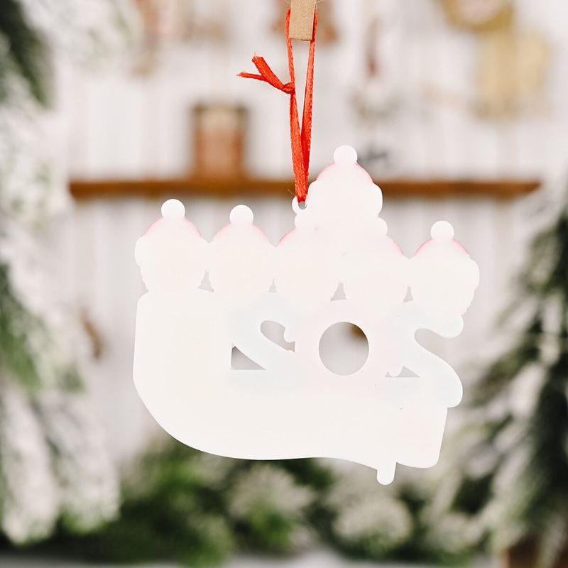 Maska Santa Sněhulák Ornament Diy Jméno Pozdravy Vánoční Ozdoba Na Stromeček