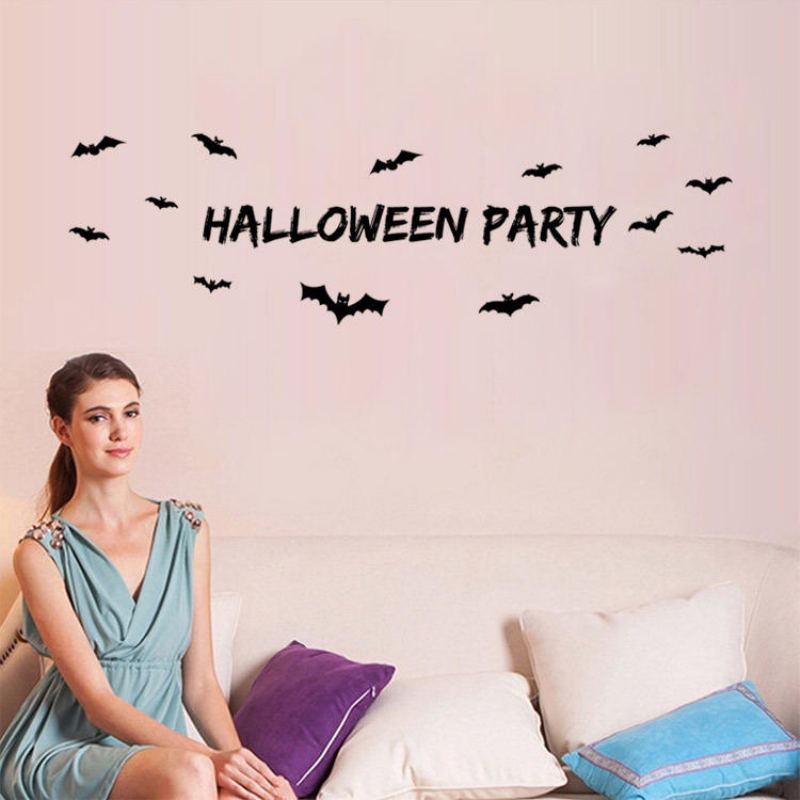 Miico Aw9352 Halloweenská Samolepka Na Zeď Odnímatelné Samolepky Pro Halloweenskou Párty Dekorace Pokojové