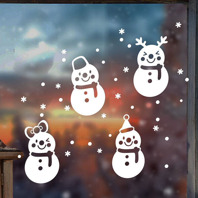 Miico Dlx9206 Vánoční Nálepka Nálepky Na Zeď Se Vzorem Sněhuláka Na Okno Pro Dekoraci Pokoje