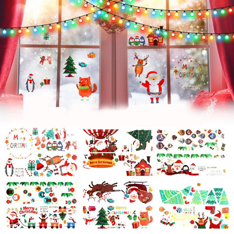 Nálepka Na Vánoční Výzdobu 2023 Nálepky Na Skleněná Okna Veselé Vánoce Domácí Dekorace Na Zeď Dětský Pokoj Nový Rok Tapeta