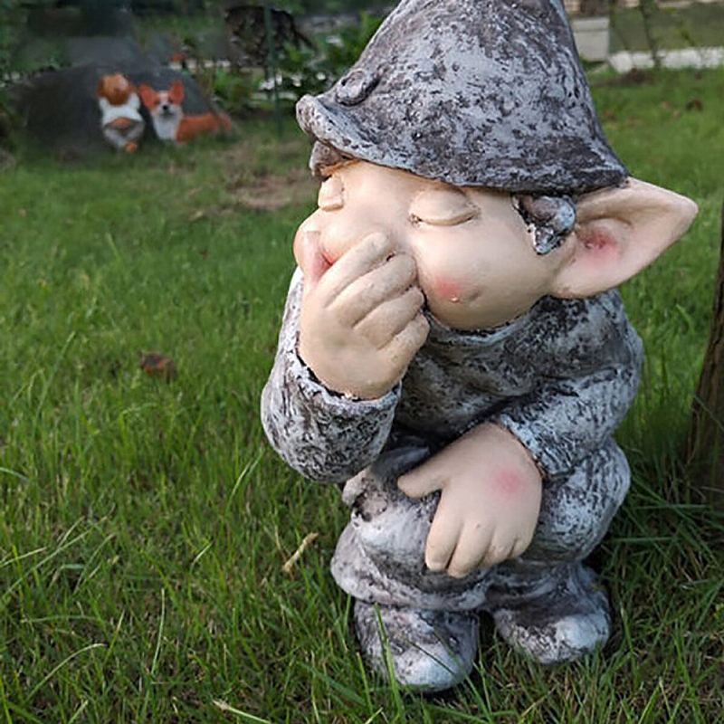 Pryskyřice Funny Naughty Garden Gnome Pro Vnitřní Nebo Venkovní Dekorace Na Trávník