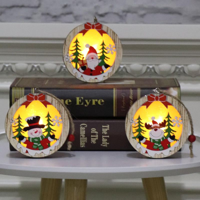 Světelné Vánoční Dřevěné Ozdobné Led Světlo Santa Claus Deer Lampa Dekorace