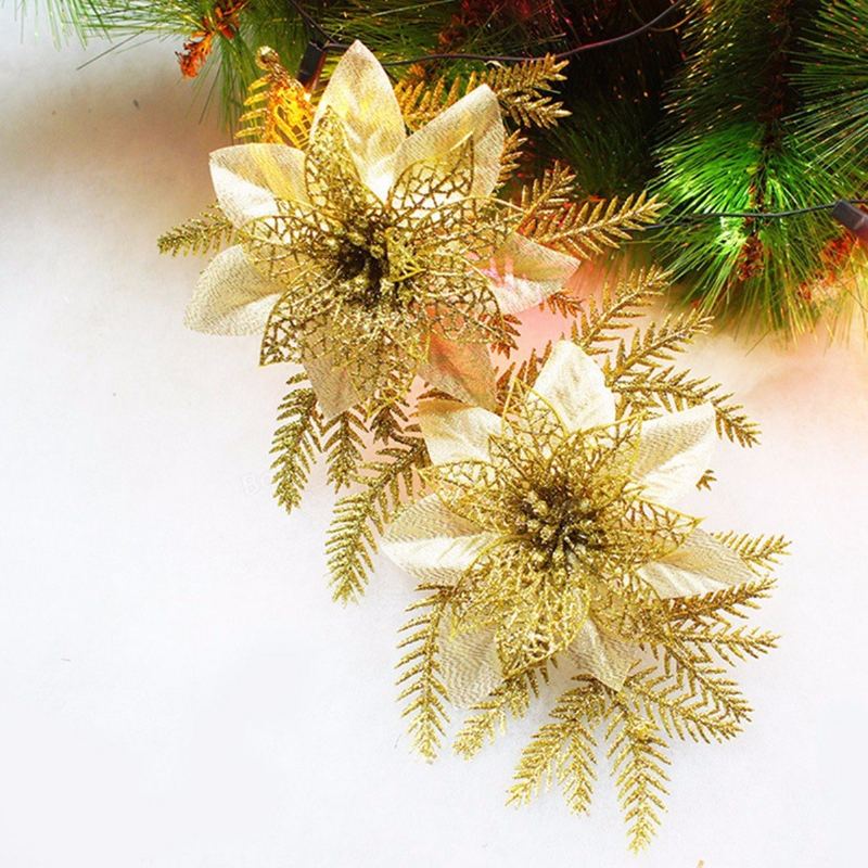 Třpytky Umělé Vánoční Strom Květiny Ornament Přívěsek Party Dekorace