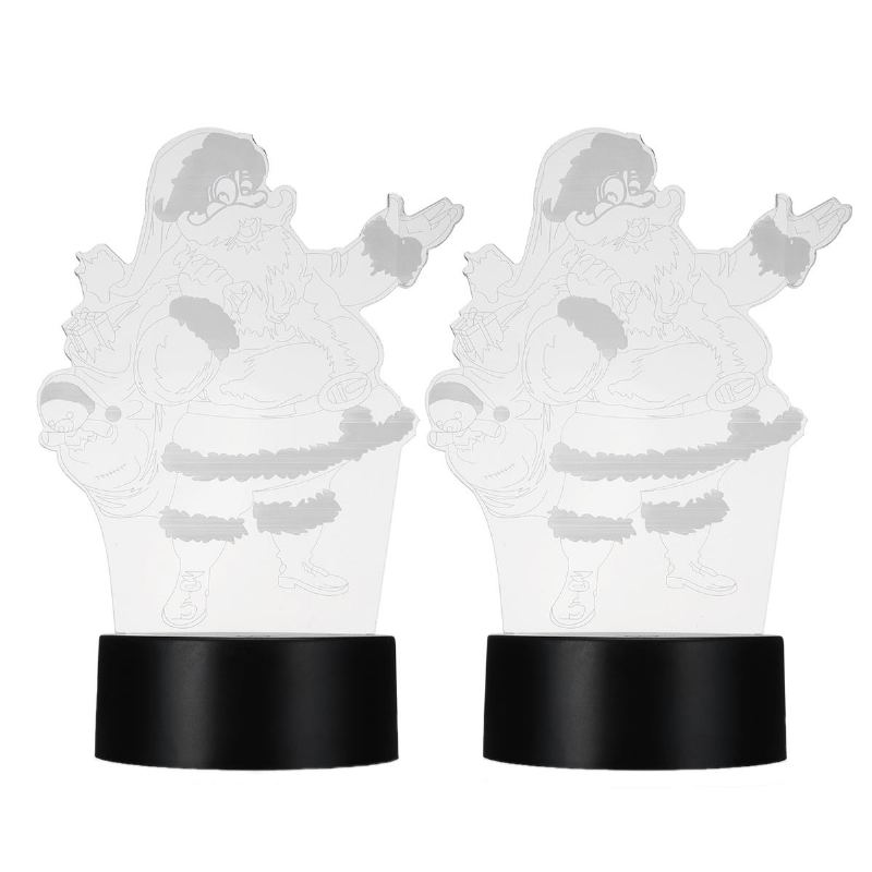 Vánoční 3d Santa Claus Led Noční Dotyková Barva Měnící Iluze Usb Světelná Lampa