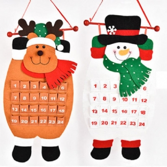 Vánoční Odpočítávací Kalendář Sněhulák Deer Závěsný Adventní Dekorace Domova