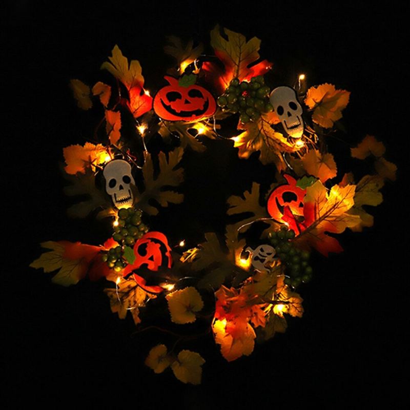 20led Halloweenská Party Věnec Osvětlení Domova Nástěnné Dekorace Ozdoby