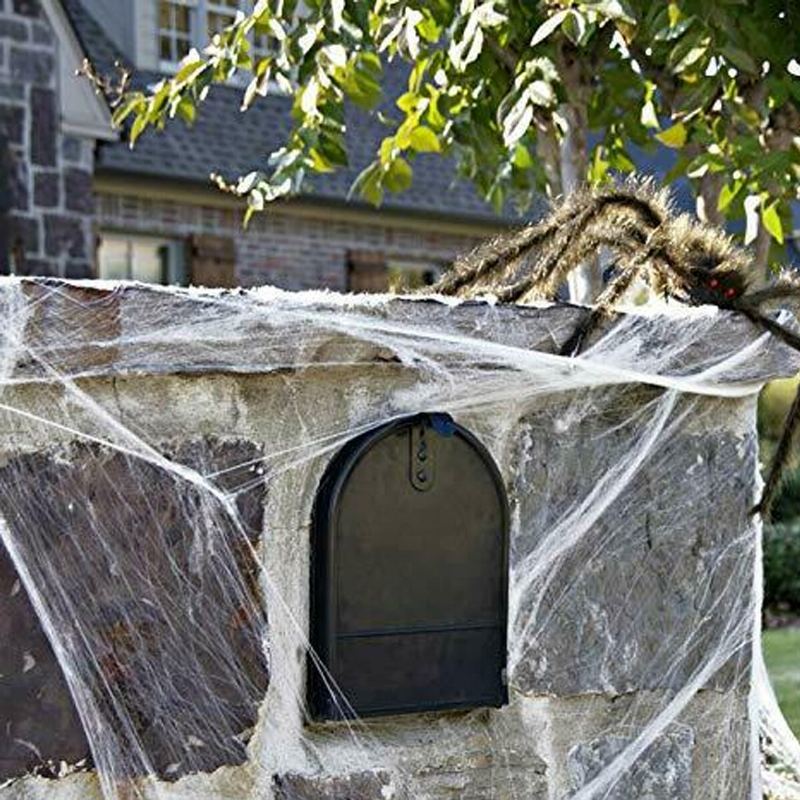 250g Pavučina Se 48 Ks Malých Pavouků Potřeby Rekvizit Pro Dekorace Na Halloweenskou Párty