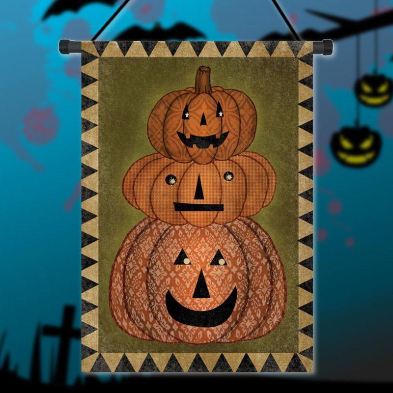 30x45cm Halloween Dýně Polyester Uvítací Vlajka Zahradní Sváteční Dekorace