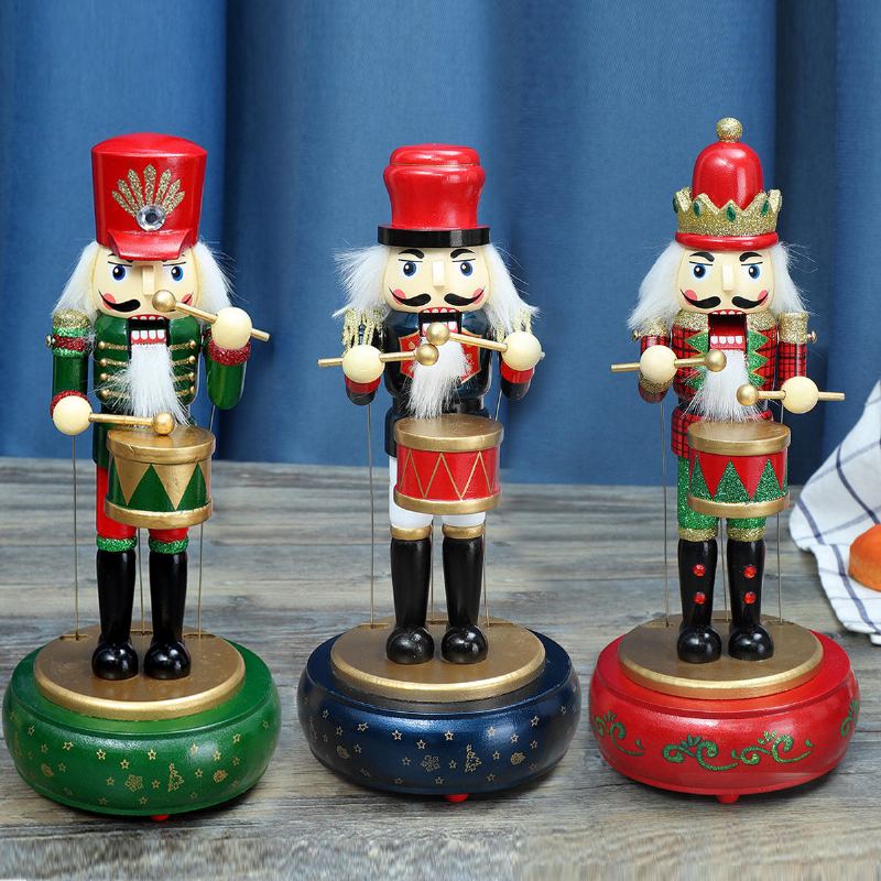 32cm Wooden Guard Louskáček Voják Hračka Music Box Vánoční Dekorace Dárek