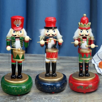 32cm Wooden Guard Louskáček Voják Hračka Music Box Vánoční Dekorace Dárek