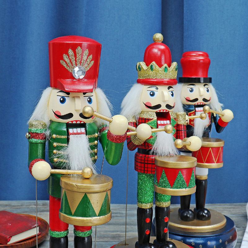 32cm Wooden Guard Louskáček Voják Hračka Music Box Vánoční Dekorace Dárek