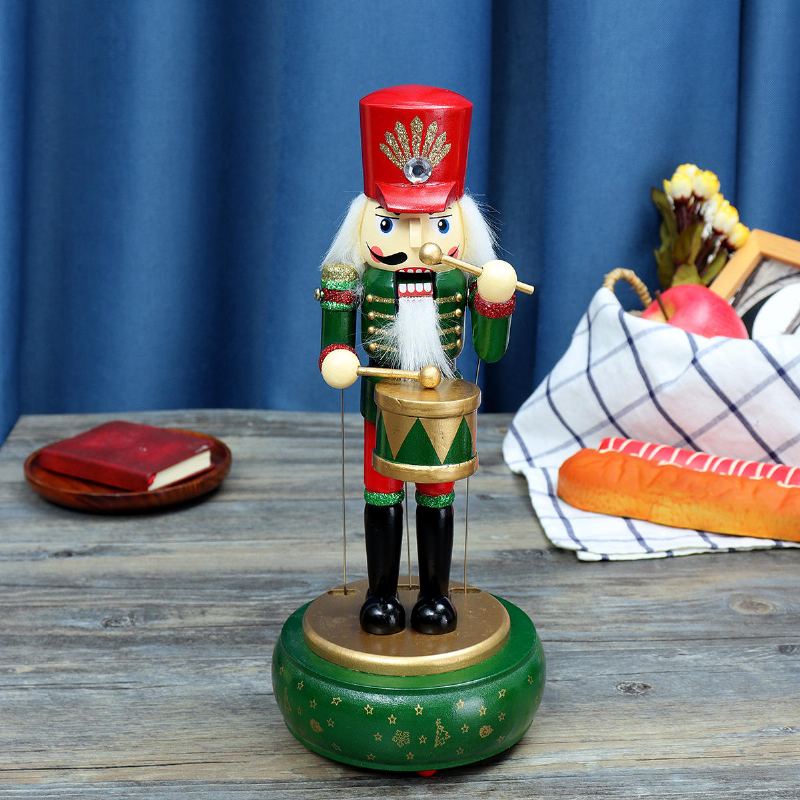 32cm Wooden Guard Louskáček Voják Hračka Music Box Vánoční Dekorace Dárek