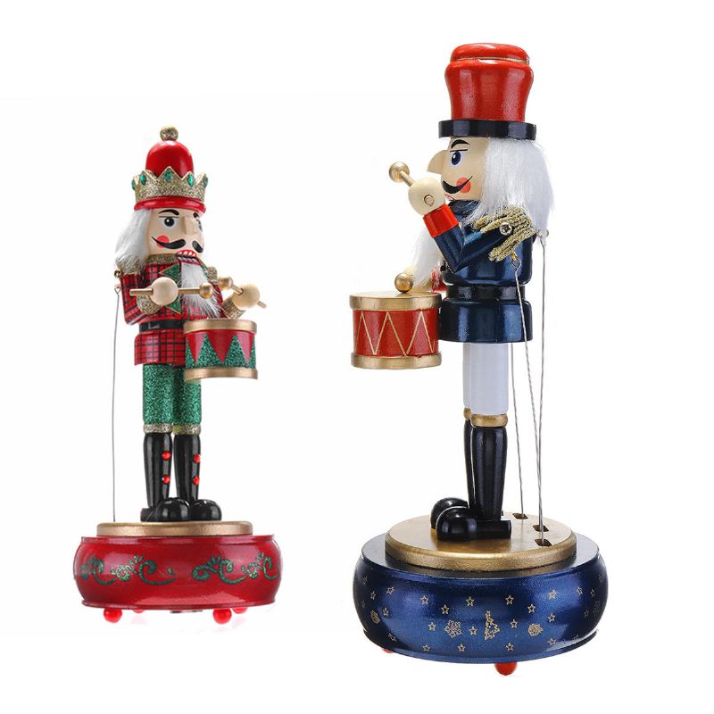 32cm Wooden Guard Louskáček Voják Hračka Music Box Vánoční Dekorace Dárek