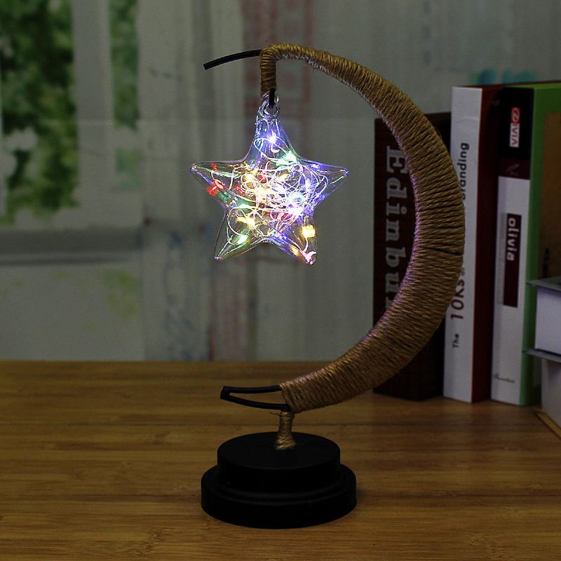 3d Battery Star Night Light Glass Led Home Party Lampa Přání K Vánocům