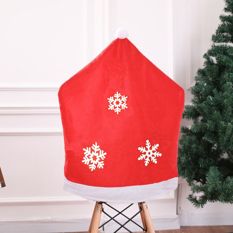 50x60cm Netkaná Textilie Vánoční Potah Na Židli Sněhová Vločka Na Na Dekorace