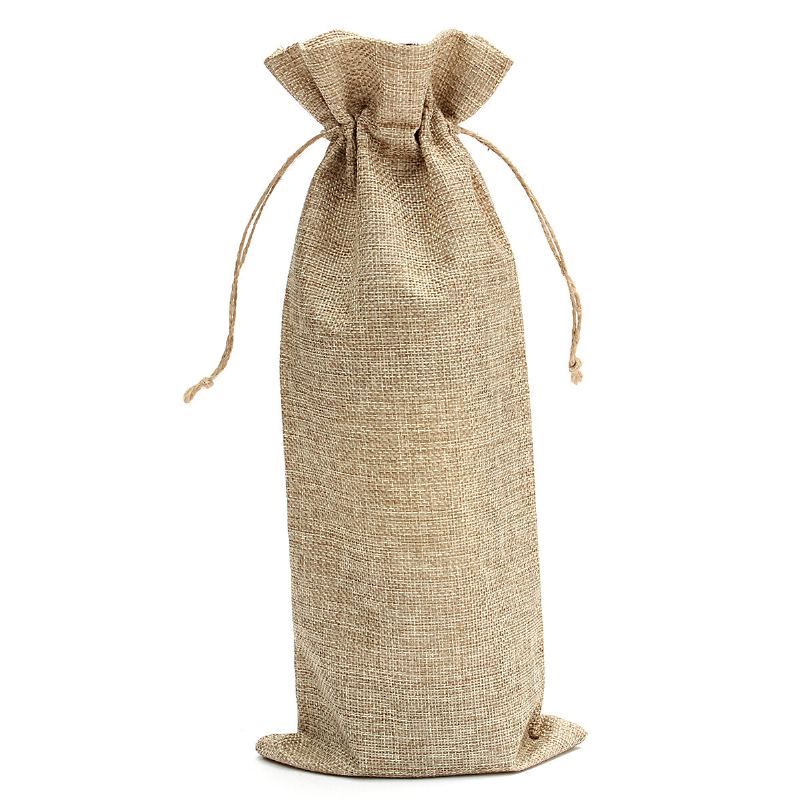 5ks Přírodní Jutová Pytlovina Vintage Svatební Dárky Hessian Wine Bottle Bags