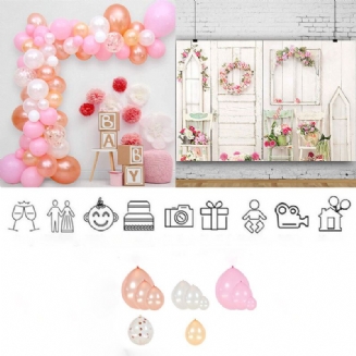 Balónový Oblouk Garland Set Rose Gold White Confetti Balon Set Pro Svatební Narozeninovou Párty