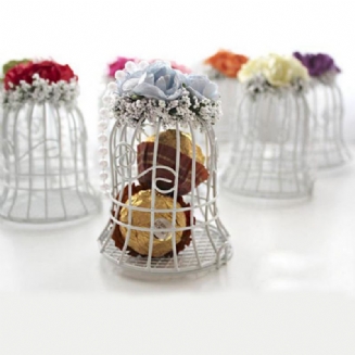 Bird Cage Wedding Candy Sweet Box Party Dárkové Bonboniéry Čokoládový Květ Metel Box