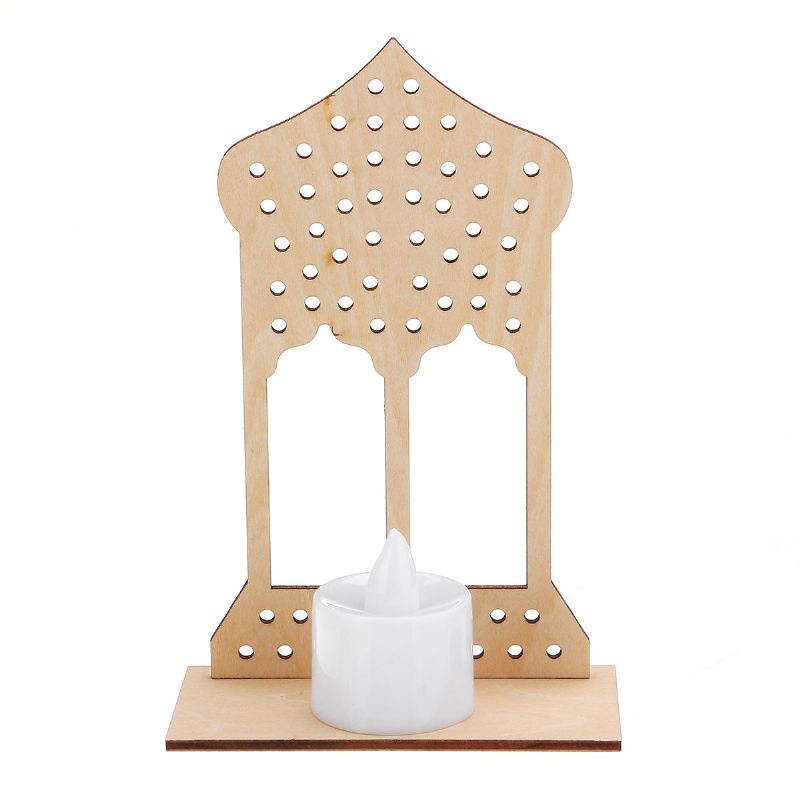 Dřevěná Lampa Diy Islámský Palác Led Dekorace Stolní Dárky Pro Eid Mubarak