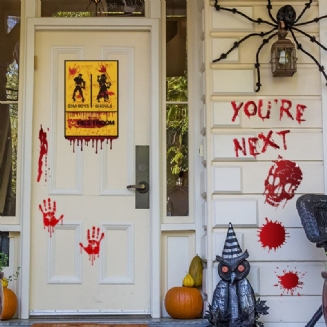 Halloween Diy Nálepky Na Okno Na Ledničku Horror Děsivé Rekvizity Dekorace Party Potřeby