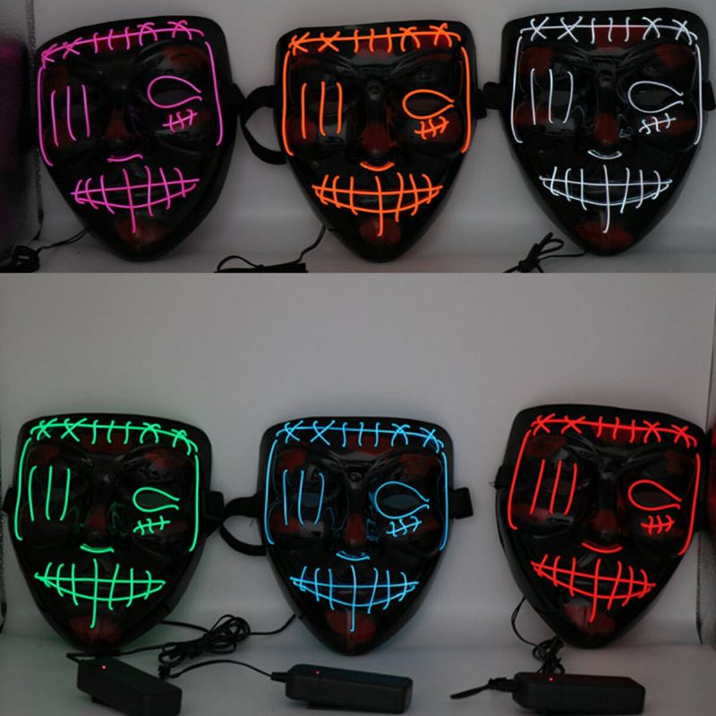 Halloween Led Multicolor Luminous Mask Rozsviťte The Purge Movie Costume Party